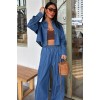 Denim Gömlek Plazzo Pantolon Takım 10163-08 159265 Denim Gömlek Plazzo Pantolon Takım 10163-08 159265