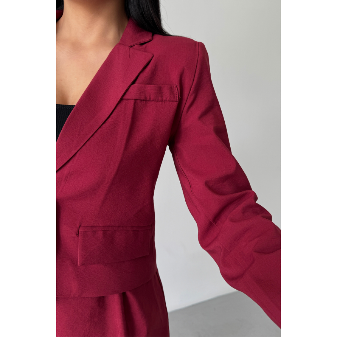 CROP CEKET - KISA ETEK TAKIM - Bordo 158244
