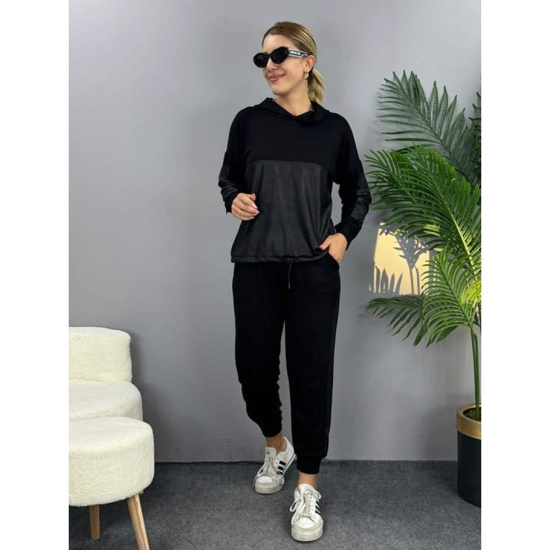 Kadın Uzun Kollu Kapüşonlu Oversize Sweat Ve Pantolon Ikili Takım 127796 Kadın Uzun Kollu Kapüşonlu Oversize Sweat Ve Pantolon Ikili Takım 127796