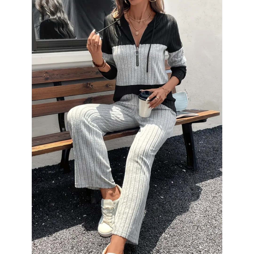 Kadın Uzun Kollu Kapşonlu önden Fermuarlı şardonlu Kaşkorse Bluz Ve Pantolon 138444 Kadın Uzun Kollu Kapşonlu önden Fermuarlı şardonlu Kaşkorse Bluz Ve Pantolon 138444