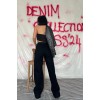 Siyah Yüksek Bel Ve Geniş Paça Jeans Pantolon 148303 Siyah Yüksek Bel Ve Geniş Paça Jeans Pantolon 148303