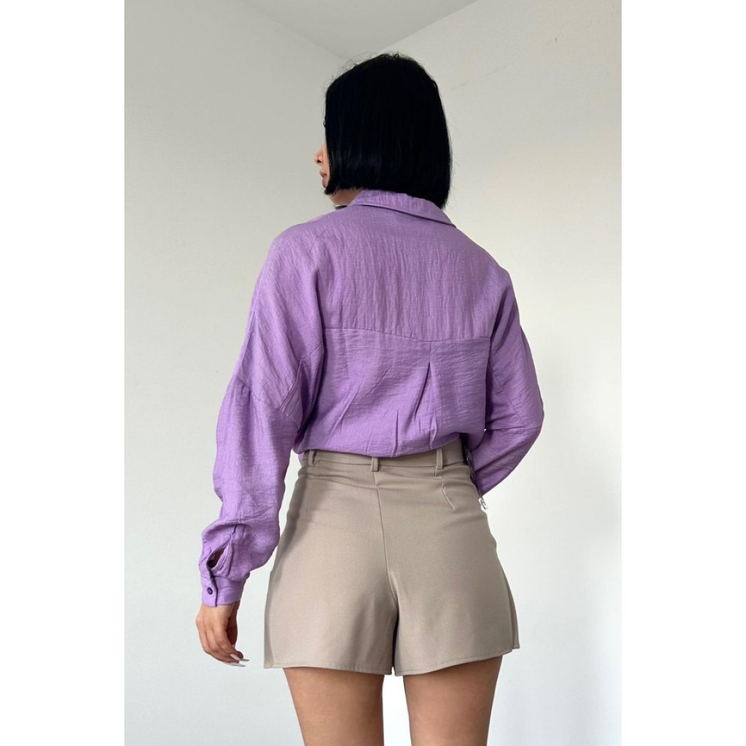 Lila Kristal Taşlı Gömlek 149029 Lila Kristal Taşlı Gömlek 149029