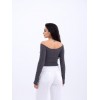 42241 TRİKO KAYIK YAKA CROP-ANTRASİT 143847