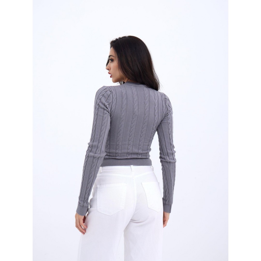 42491 TRİKO SAÇ ÖRGÜ CROP KAZAK-GRİ 143997 42491 TRİKO SAÇ ÖRGÜ CROP KAZAK-GRİ 143997