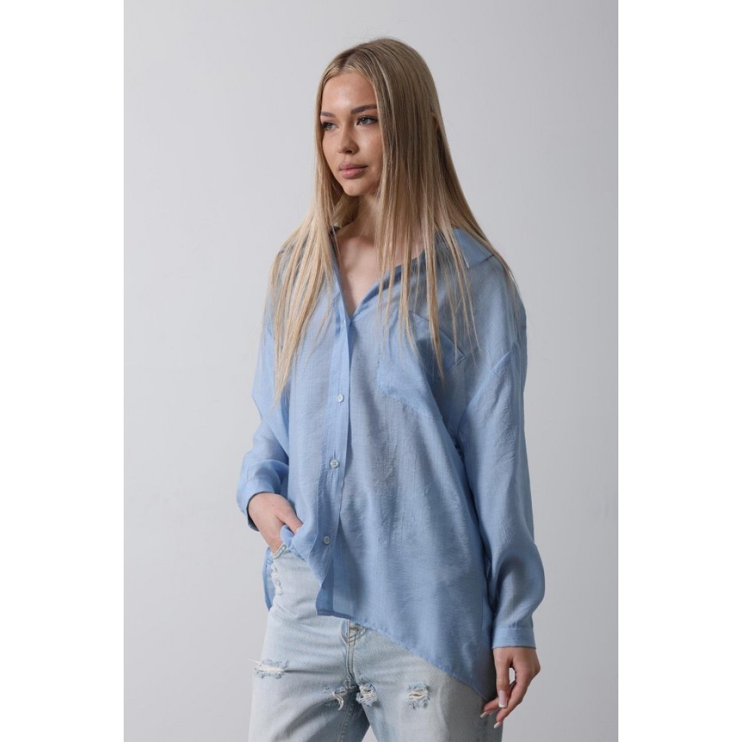 Cepli Oversize Gömlek - Koyu Mavi - 151457
