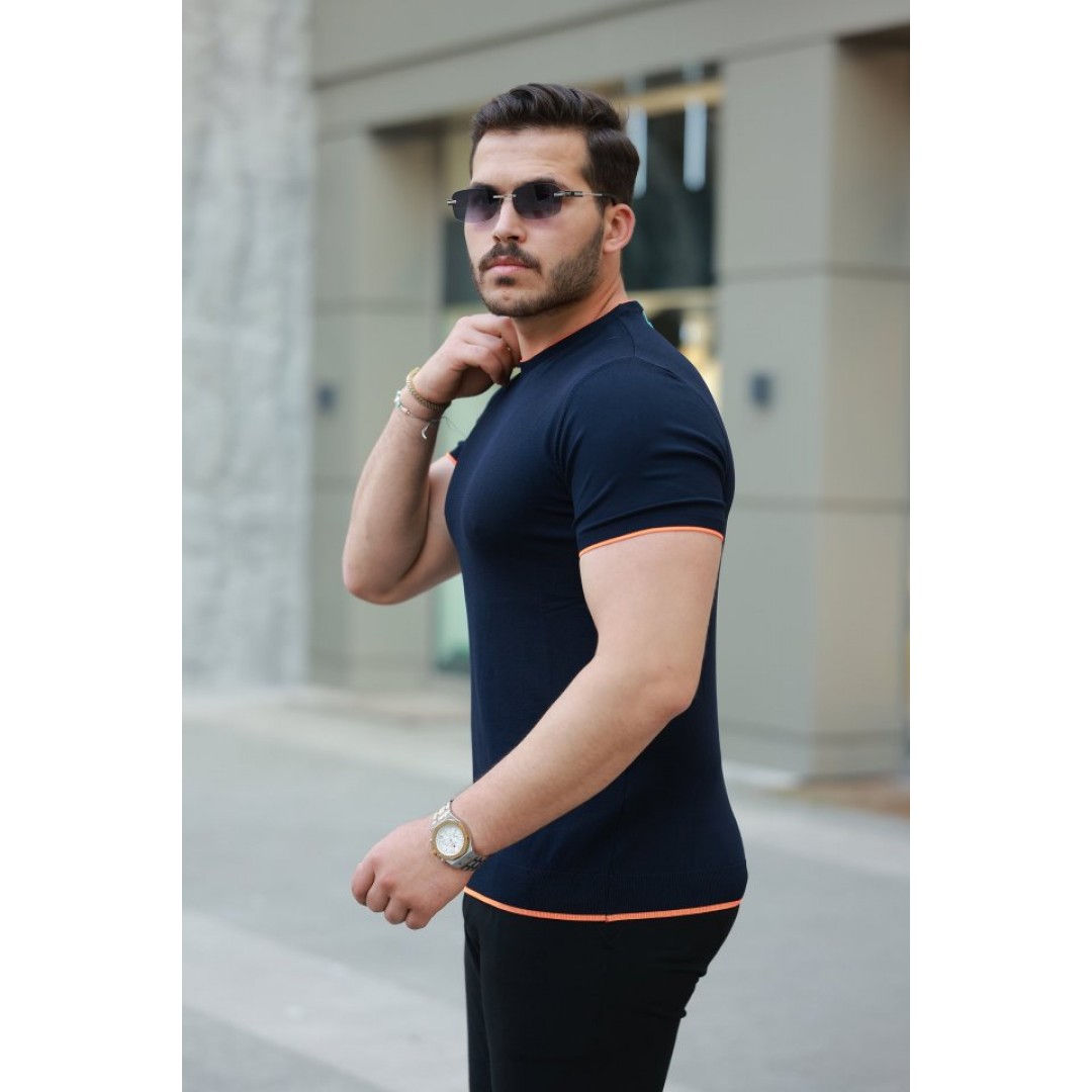 Erkek Bisiklet Yaka Kısa Kollu Tişört 163466