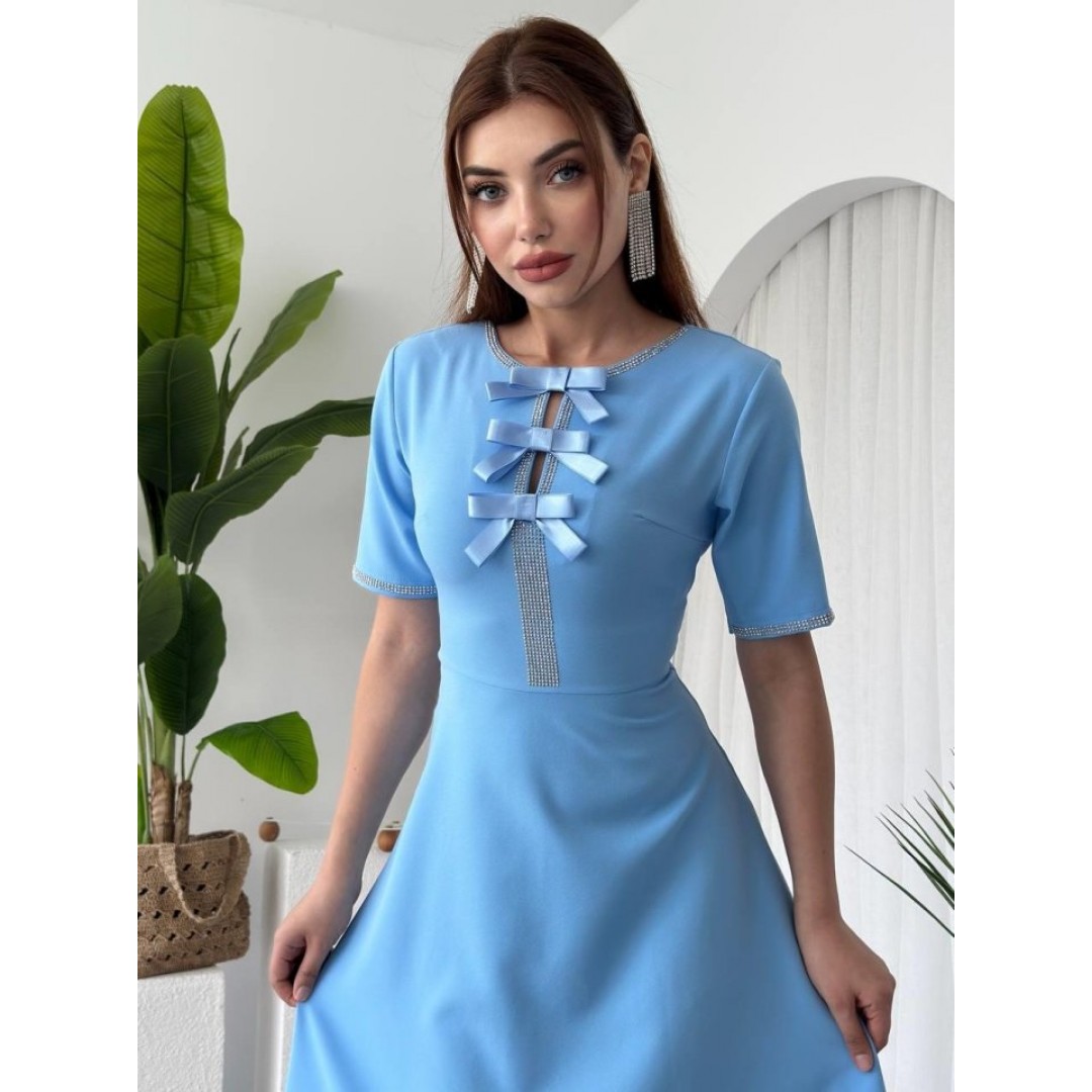 Wera Taşlı Fiyonk Detaylı Elbise 162266 Wera Taşlı Fiyonk Detaylı Elbise 162266