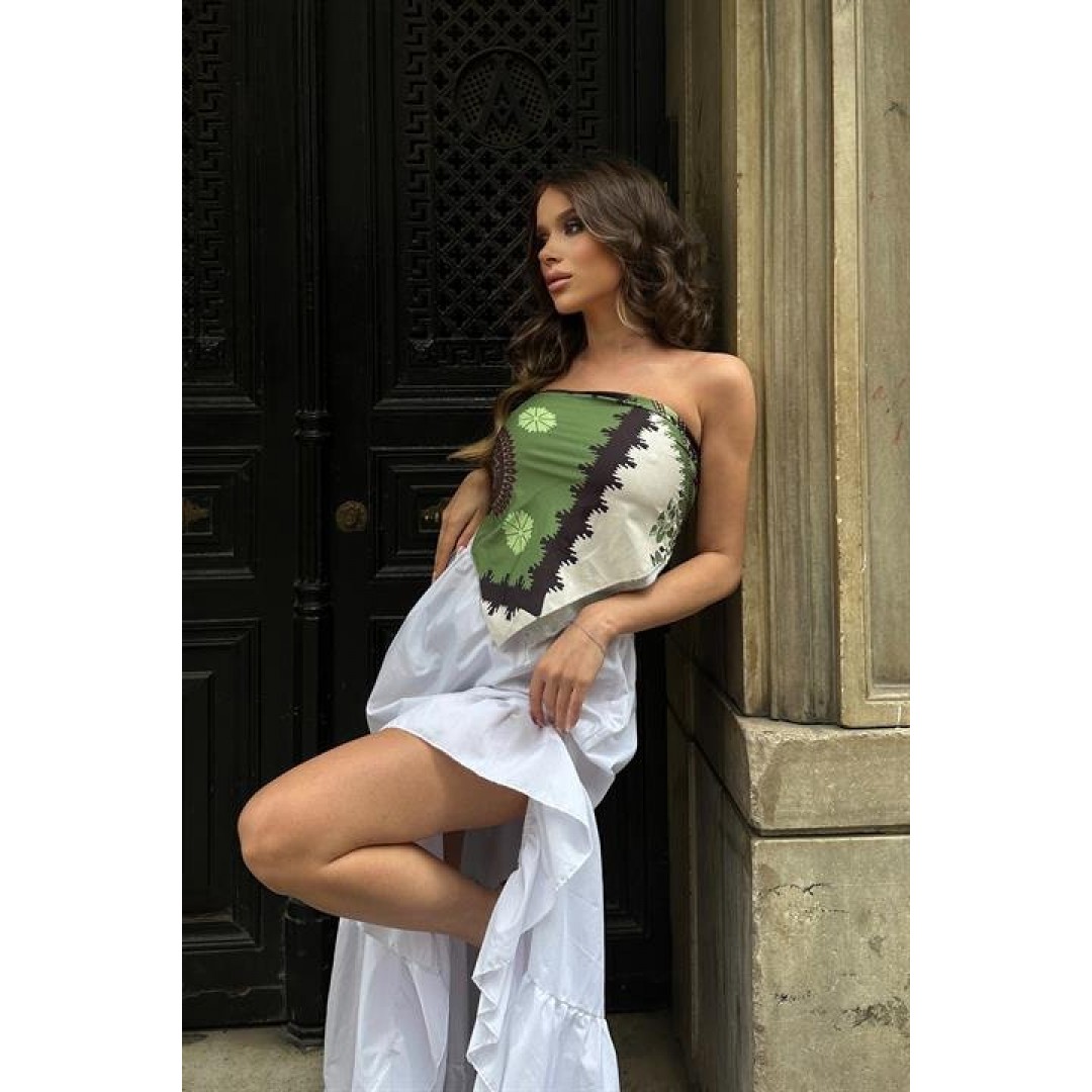 Audrey Fıfrlı Yırtmaç Detay Etek 4037 155232 Audrey Fıfrlı Yırtmaç Detay Etek 4037 155232