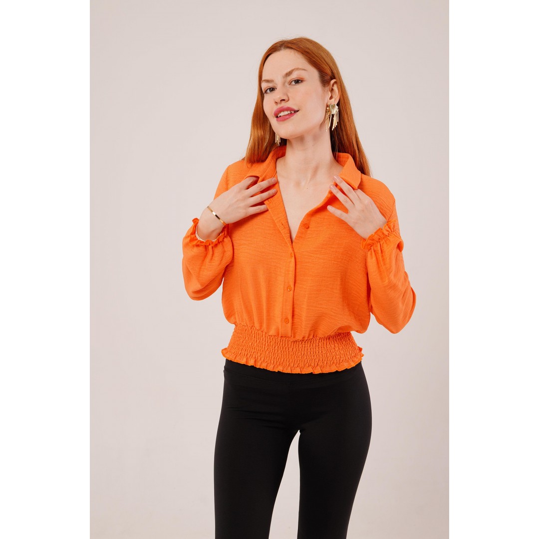 Bel Ve Bilek Lastikli Turuncu Bluz 147299 Bel Ve Bilek Lastikli Turuncu Bluz 147299