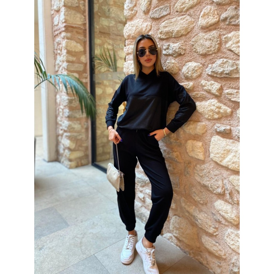 Kadın Uzun Kollu Kapüşonlu Oversize Sweat Ve Pantolon Ikili Takım - 133359 Kadın Uzun Kollu Kapüşonlu Oversize Sweat Ve Pantolon Ikili Takım - 133359