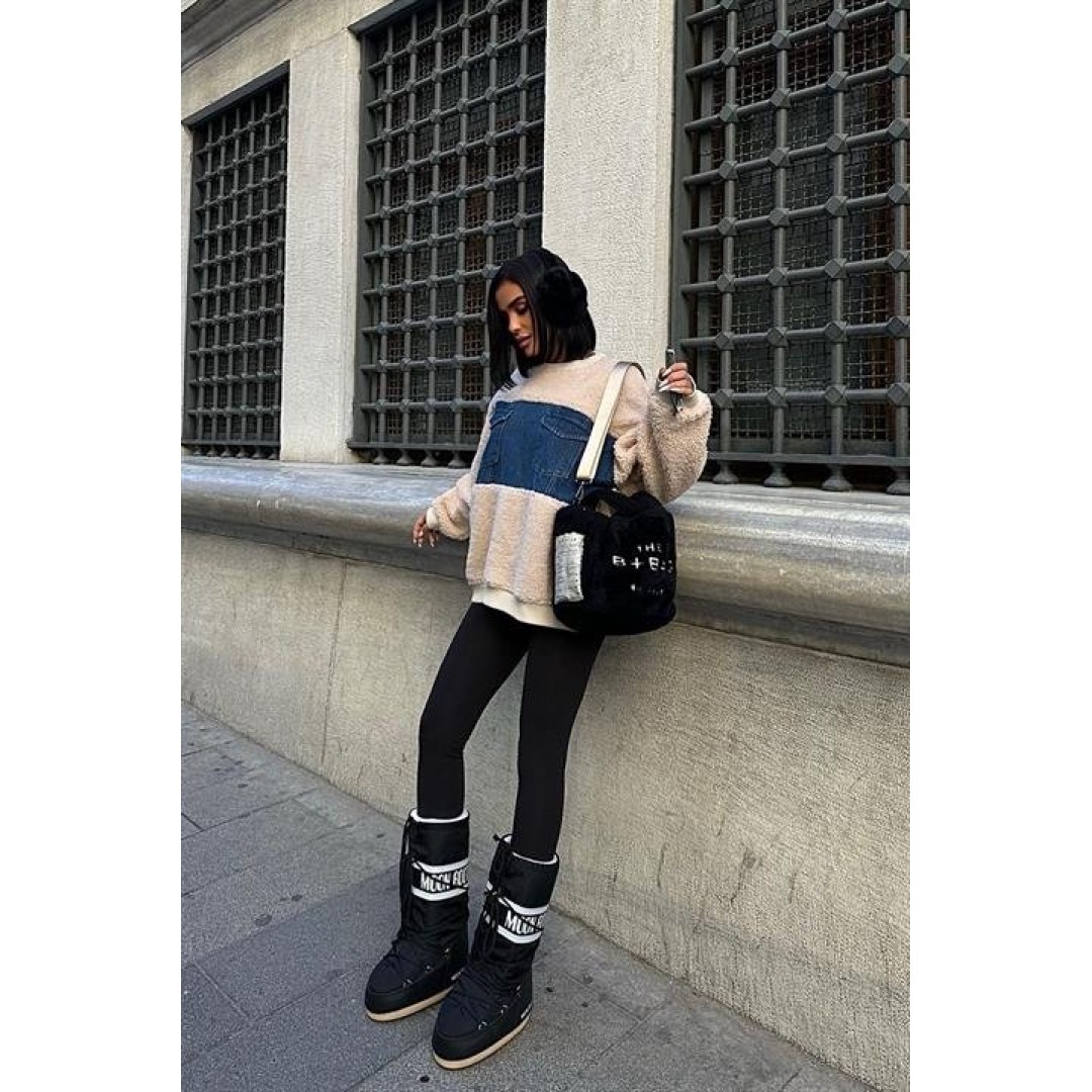 Göğsü Denim Garnili Sweatshirt 3402 158378 Göğsü Denim Garnili Sweatshirt 3402 158378