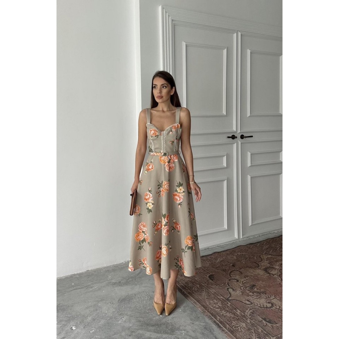 Haki İnce Kemer Detaylı Elbise - 156661 Haki İnce Kemer Detaylı Elbise - 156661
