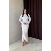 Beyaz Önü Büzgülü Şifon Elbise - 152312 Beyaz Önü Büzgülü Şifon Elbise - 152312