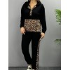 Kadın Uzun Kollu Leopar Detay Sweat Ve Yanı Leopar şerit Detay Pantolon Ikili Takım 134708 Kadın Uzun Kollu Leopar Detay Sweat Ve Yanı Leopar şerit Detay Pantolon Ikili Takım 134708