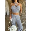 Vesna Keten Çizgili Crop Takım 9806-0025 155149 Vesna Keten Çizgili Crop Takım 9806-0025 155149