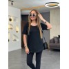 Kadın İki İplik Kumaş Sırt Neon Detay Bluz 100734