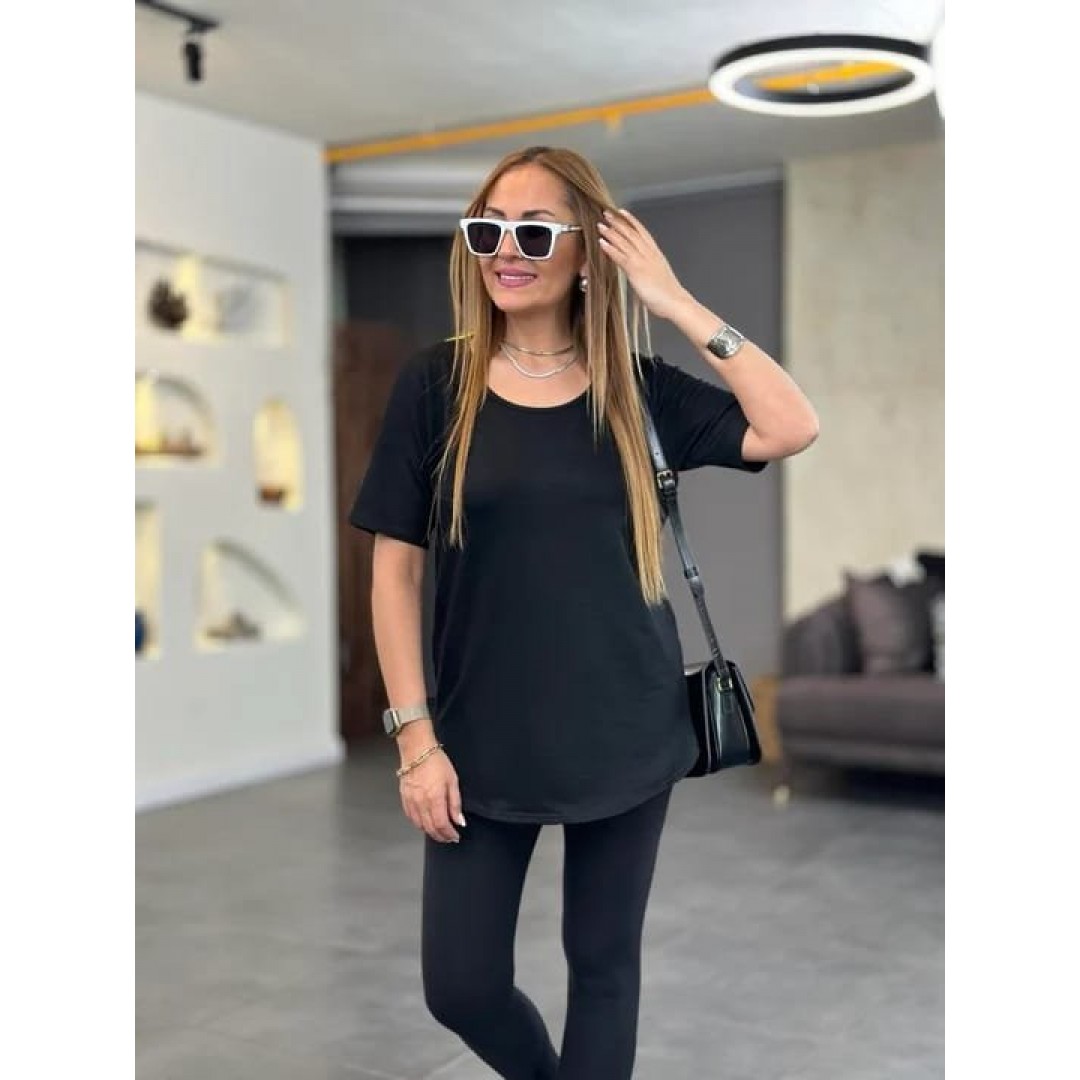 Kadın İki İplik Kumaş Sırt Neon Detay Bluz 100734
