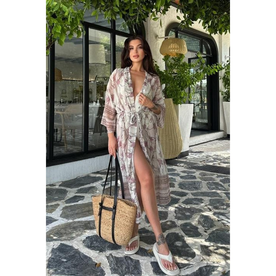 Sandra Desenli Şifon Kimono 5156-08
