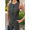 Midi Şortlu Ve Yelekli Viscon Takım 10167 - 159430 Midi Şortlu Ve Yelekli Viscon Takım 10167 - 159430