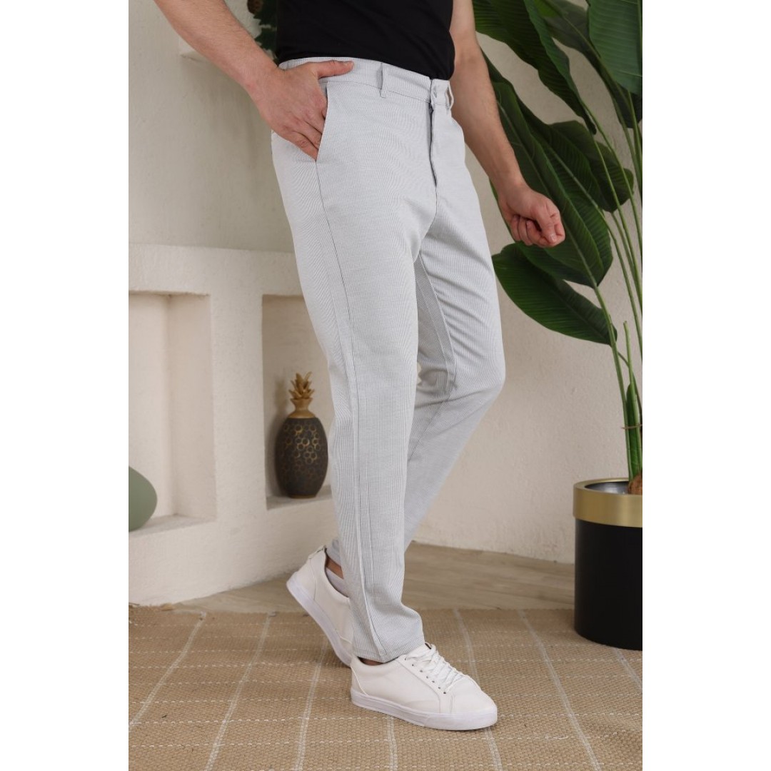 Erkek Casual Slim Fit Cord Desenli Kumaş Pantolon - 159387 Erkek Casual Slim Fit Cord Desenli Kumaş Pantolon - 159387