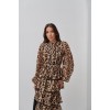 Leopar Volanlı Şeritli Uzun Elbise 162880 Leopar Volanlı Şeritli Uzun Elbise 162880