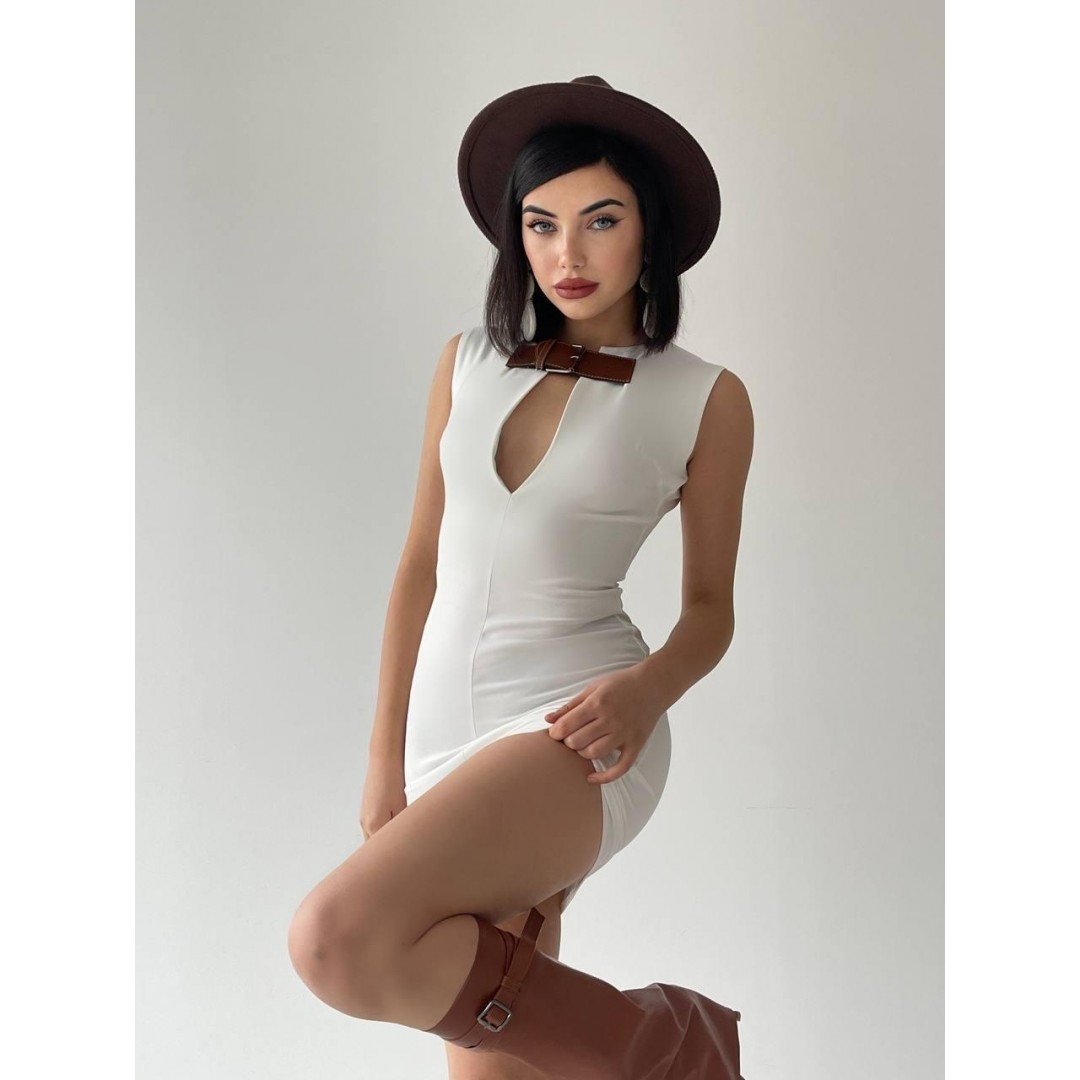 Nadia Kemerli Mini Elbise - 147196