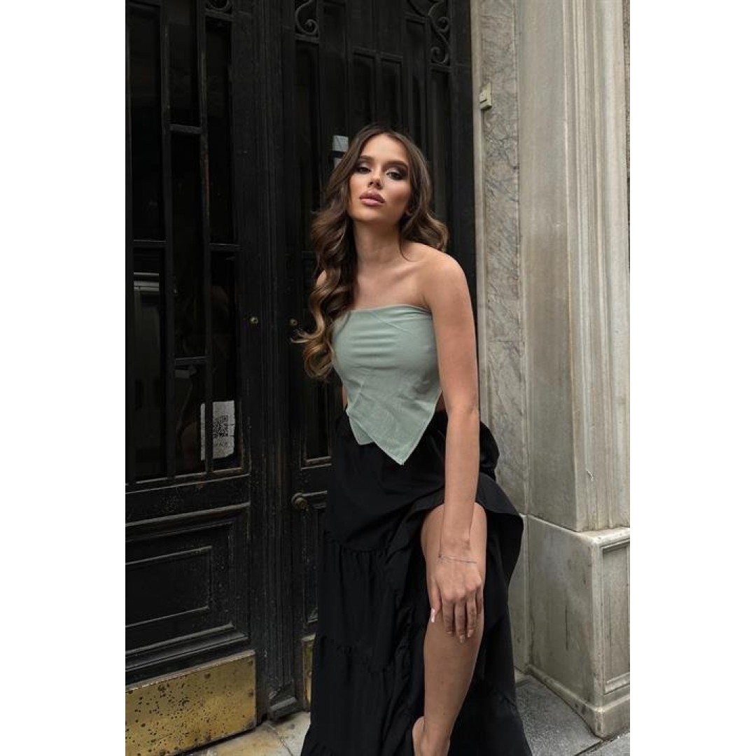 Audrey Fıfrlı Yırtmaç Detay Etek 4037 155233