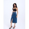6471 DENİM MIDI SLIT SKIRT-KOYU MAVİ - 143158 6471 DENİM MIDI SLIT SKIRT-KOYU MAVİ - 143158
