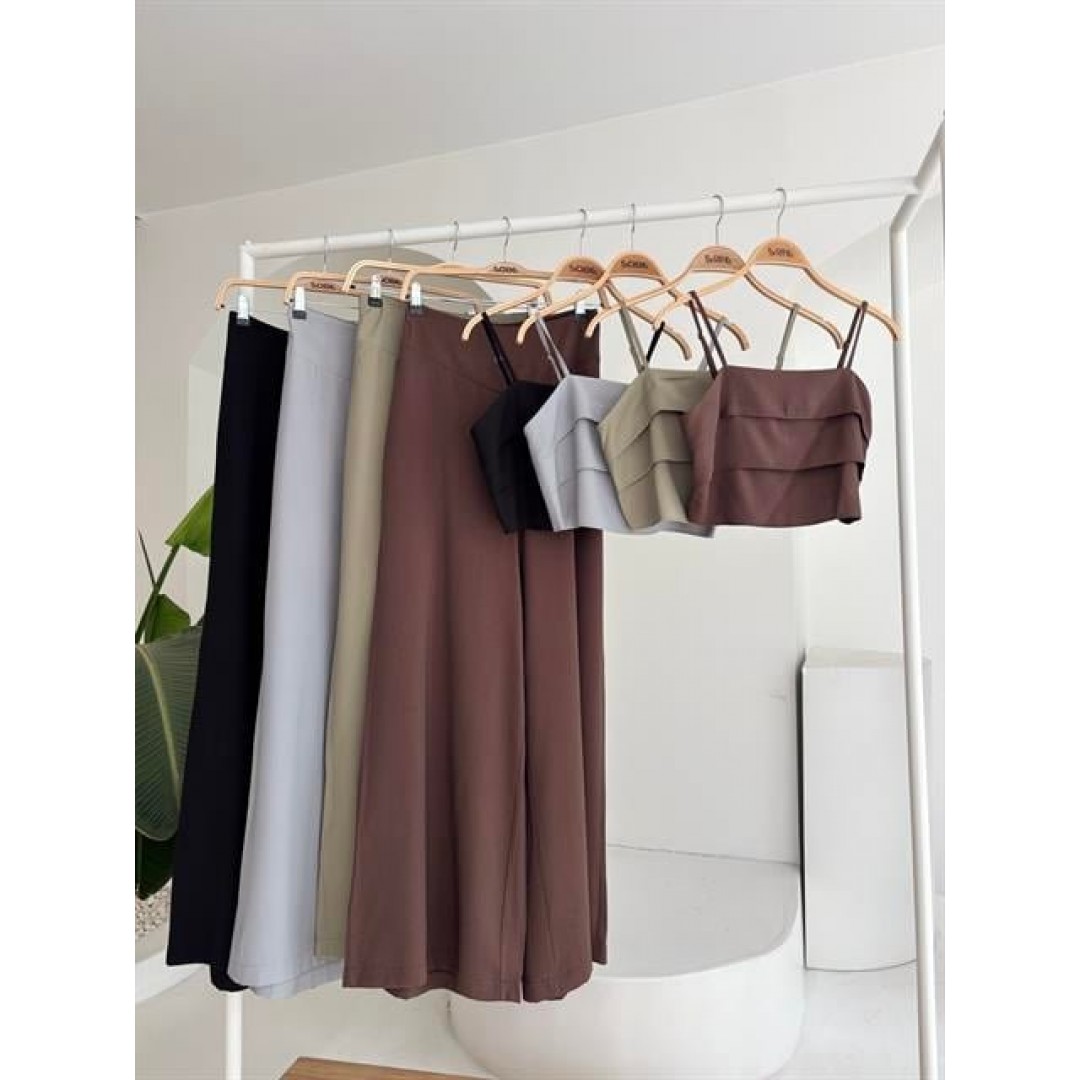 Crop Plazzo Pantolon Takım 10155-08 159246 Crop Plazzo Pantolon Takım 10155-08 159246