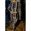 ŞERİT PAYET  CROP BLUZ-YIRTMAÇLI ETEK TAKIM - Kırmızı 150442