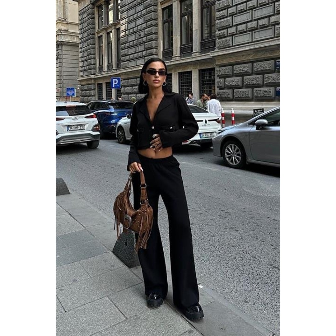 Nancy Kruveze Yaka Crop Takım 9954 - 25 155858 Nancy Kruveze Yaka Crop Takım 9954 - 25 155858