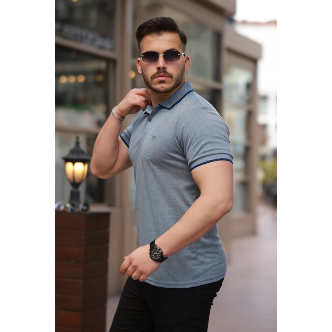 Erkek Yakalı Kagi Kumaş Kısa Kollu T-shirt 160897 Erkek Yakalı Kagi Kumaş Kısa Kollu T-shirt 160897