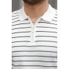 Erkek Fermuar Yakalı çizgili Kısa Kollu T-shirt 160699