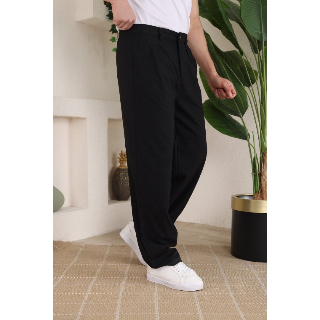 Erkek Beli Lastikli Pileli Baggy Pantolon - 159389 Erkek Beli Lastikli Pileli Baggy Pantolon - 159389