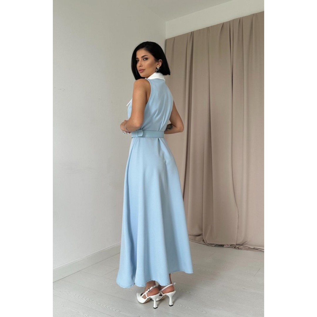 Bebe Mavi Geniş Yakalı Halter Kollu Elbise - 153470 Bebe Mavi Geniş Yakalı Halter Kollu Elbise - 153470