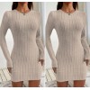 Kadın Uzun Kollu Bisiklet Yaka şardonlu Kalın Fitilli Kaşkorse Mini Boy Elbise - 132154 Kadın Uzun Kollu Bisiklet Yaka şardonlu Kalın Fitilli Kaşkorse Mini Boy Elbise - 132154