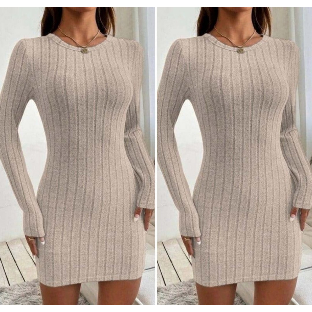 Kadın Uzun Kollu Bisiklet Yaka şardonlu Kalın Fitilli Kaşkorse Mini Boy Elbise - 132154 Kadın Uzun Kollu Bisiklet Yaka şardonlu Kalın Fitilli Kaşkorse Mini Boy Elbise - 132154