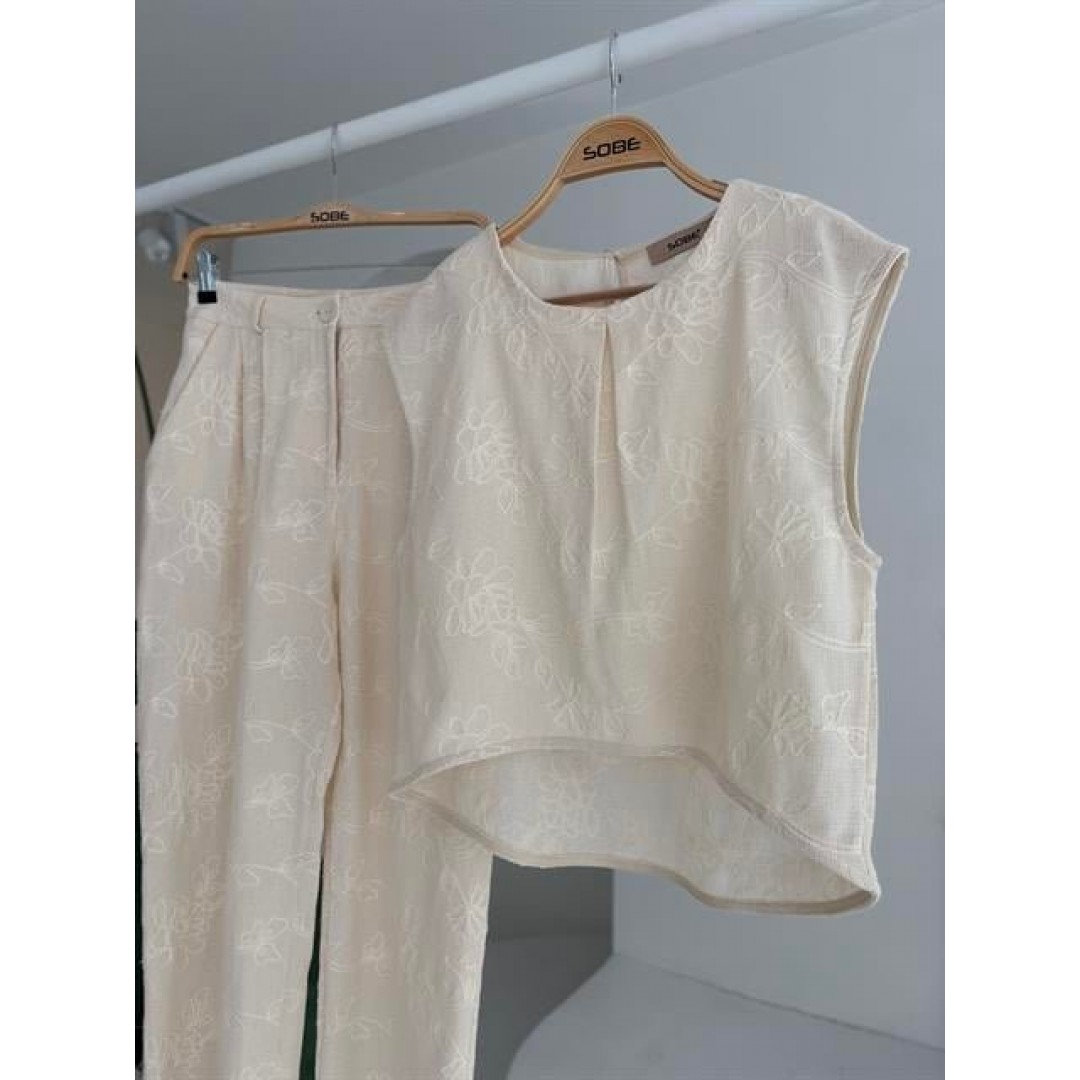 Shalina Süzüne Nakışlı Crop Takım 9796-08 159439
