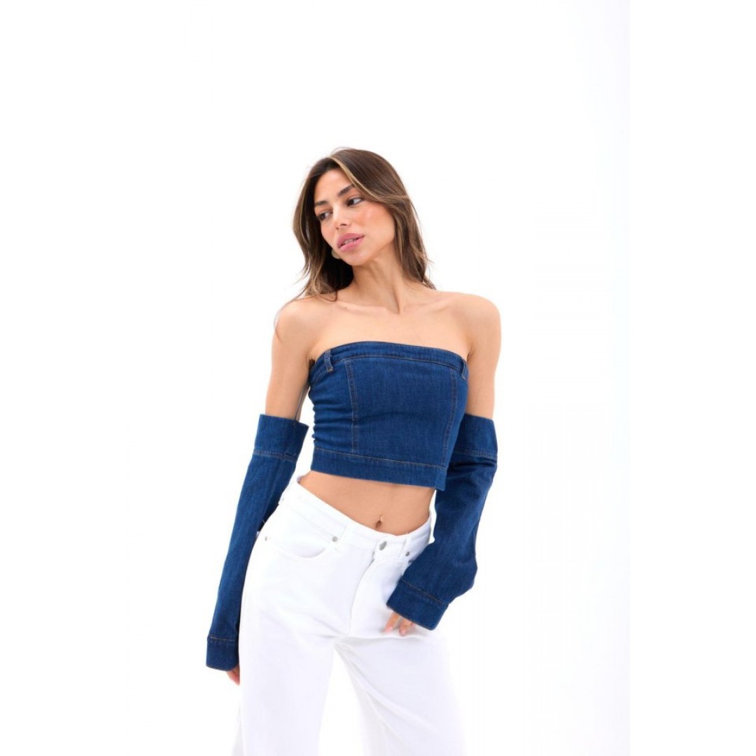 7357 KOT CROP-MAVİ 162623 7357 KOT CROP-MAVİ 162623