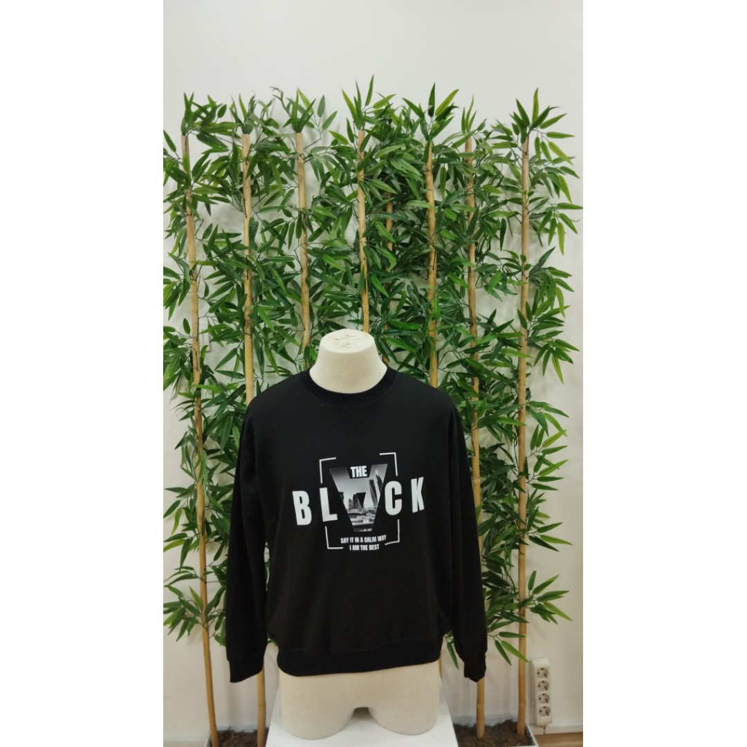 Erkek Uzun Kollu Bisiklet Yaka Black Logolu Iki Iplik Bluz 138687 Erkek Uzun Kollu Bisiklet Yaka Black Logolu Iki Iplik Bluz 138687