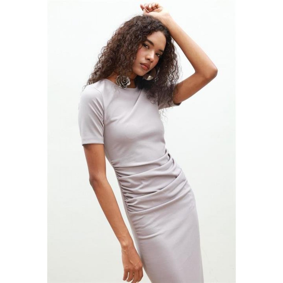 Fancy Büzgülü Midi Elbise 2695-8 155671 Fancy Büzgülü Midi Elbise 2695-8 155671