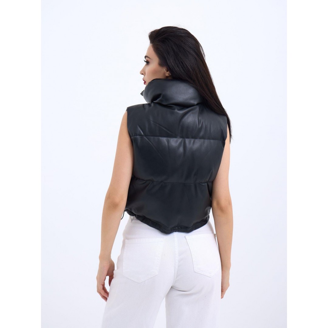 7240 DERİ YELEK-SİYAH 144224