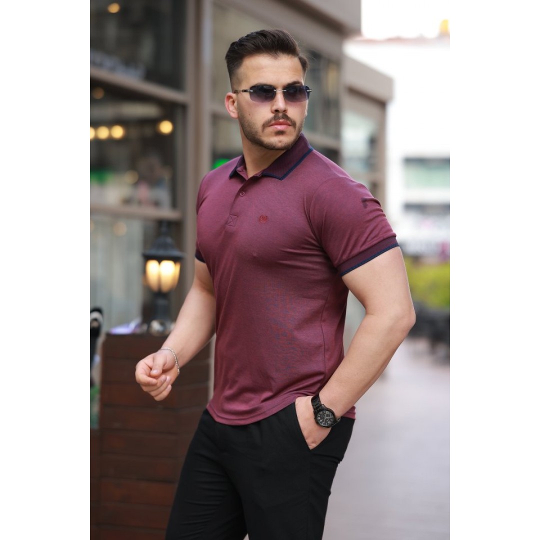 Erkek Yakalı Kagi Kumaş Kısa Kollu T-shirt 160898 Erkek Yakalı Kagi Kumaş Kısa Kollu T-shirt 160898