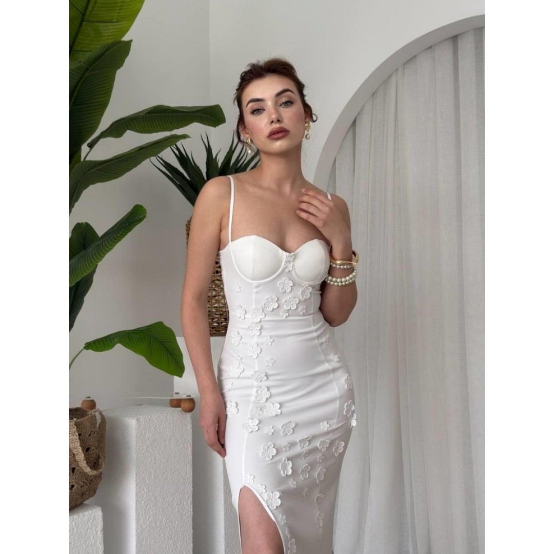 Stor Gül Detaylı Elbise - 161370 Stor Gül Detaylı Elbise - 161370