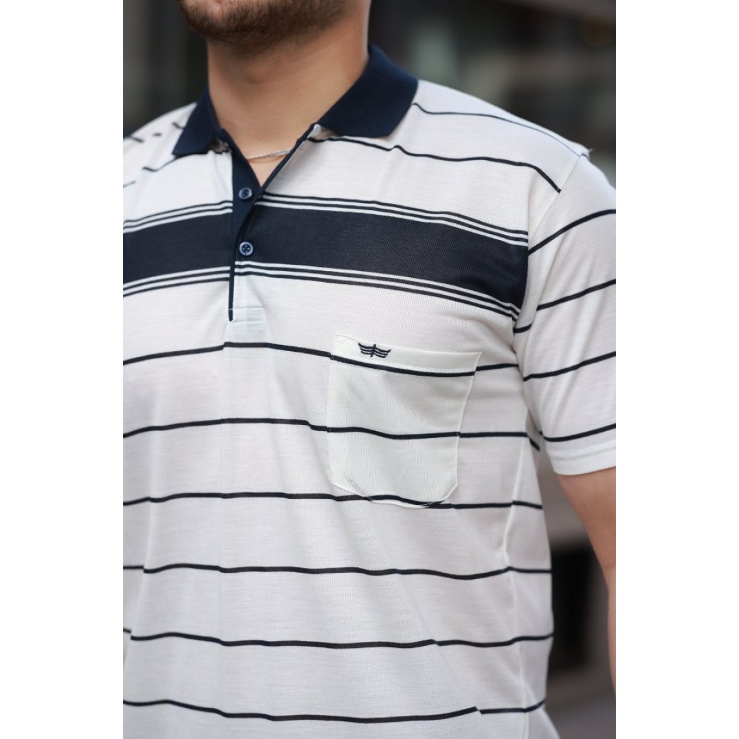 Erkek Yakalı çizgili Kısa Kollu T-shirt 160896 Erkek Yakalı çizgili Kısa Kollu T-shirt 160896