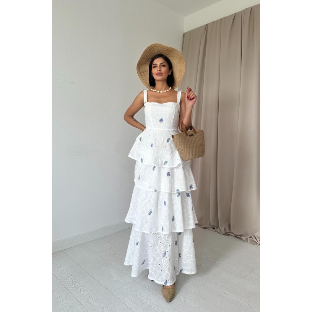 Lila Kat Kat Arkası Bağlamalı Elbise 163476 Lila Kat Kat Arkası Bağlamalı Elbise 163476
