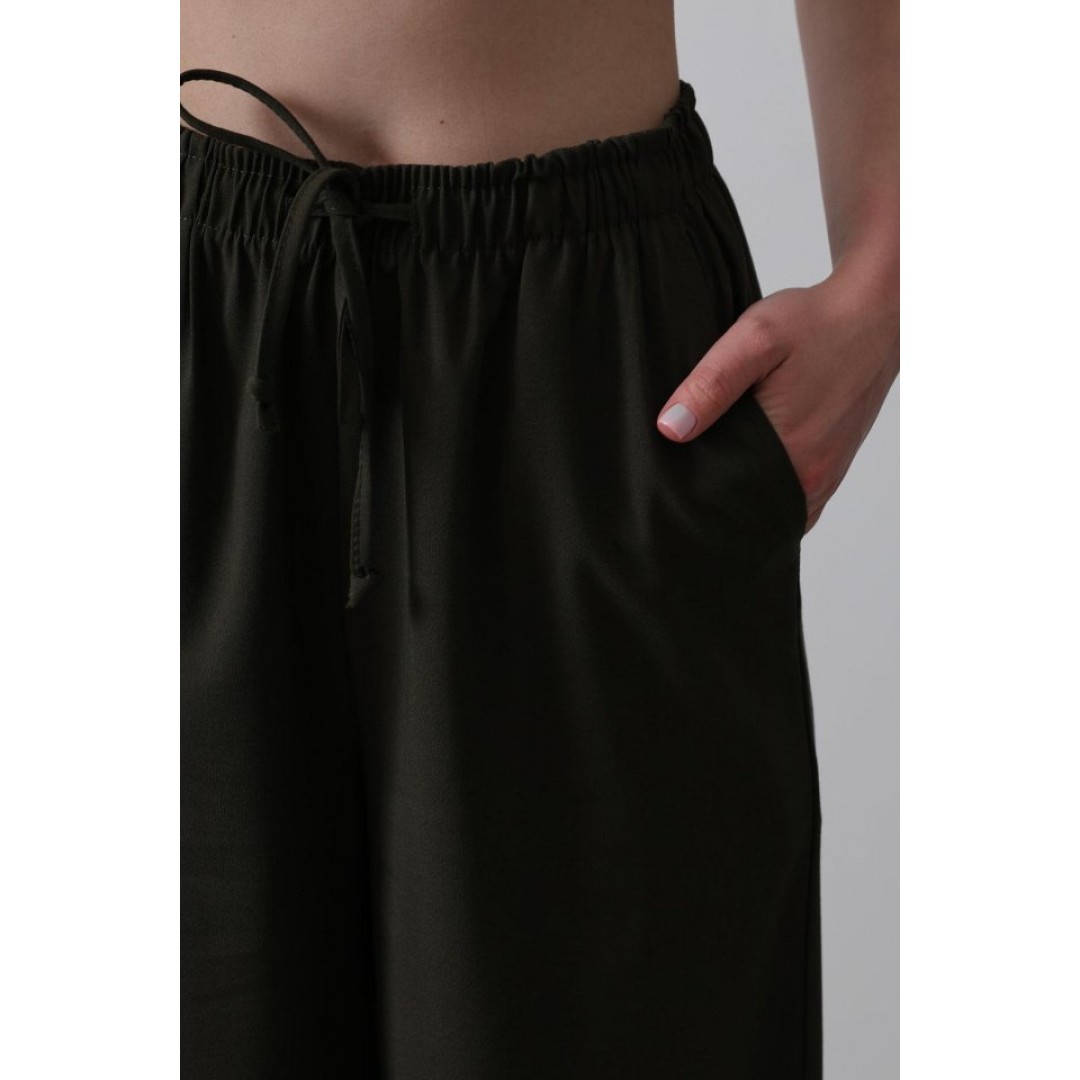 Beli Lastikli Bol Paça Pantolon - Haki 154477 Beli Lastikli Bol Paça Pantolon - Haki 154477