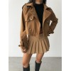 CROP TRENCH KEMER DETAYLI - Kahverengi 151873 CROP TRENCH KEMER DETAYLI - Kahverengi 151873