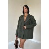 Haki Çizgili Oversize Ceket 153642 Haki Çizgili Oversize Ceket 153642