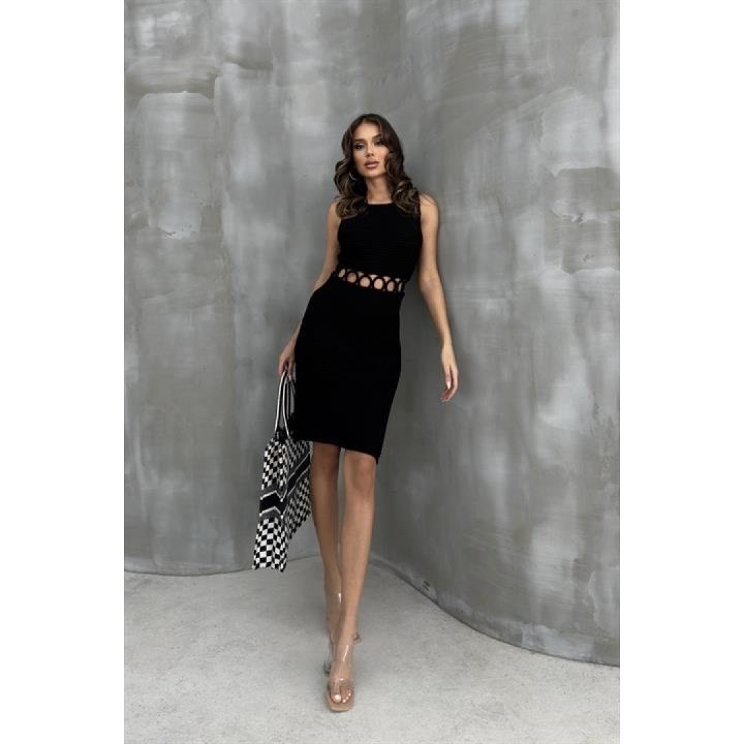 Estelya Cut Out Mini Elbise 2571-01 - 155824 Estelya Cut Out Mini Elbise 2571-01 - 155824